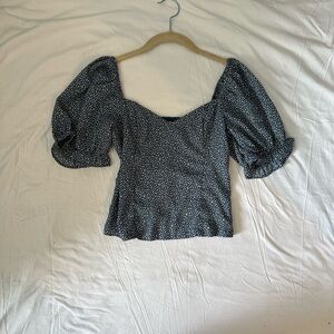 Abercrombie & Fitch Navy/White Blouse Top